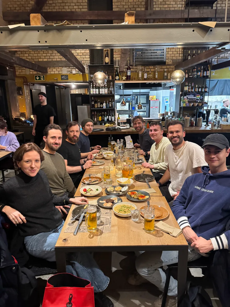 The PastaHR team at a team dinner in Zurich 2025